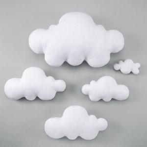 Hahafelt 5 Pack Cloud Decor Artificial 3D Fake Cloud Shape Props for Baby Nursery Room Wall Decorations DIY Decorative Ceiling Hanging Ornament for Baby Shower Decor