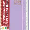3 x 2026 Planner, Weekly and Monthly Calendar Planner, January 2026 - December 2026, Hardcover 2026 Calendar Book with Tabs For Women & Men, Inner Pocket, Spiral Bound, Perfect for Office Home School Supplies - A5 (6.3" x 8.5"), Purple