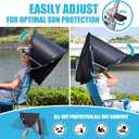 Universal Wind-Resistant Chair Umbrella Canopy, Foldable Portable UPF 50+ Sun Shade Attachment with Adjustable Clamp, Fits Most Beach, Outdoor, Camping, Lawn, Zero Gravity Chairs, Wheelchairs, 2 Pack