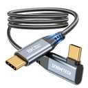 ZeroneTeck USB C Monitor Cable 8K@60Hz/4K@144Hz, 40Gbps High Speed Data Transfer, Right Angle Display Video Cable, 90 Degree USB C 3.2 Gen 2x2 240W PD for iPhone 17,MacBook,iPad,Lenovo,KYY,SSD - 3.3FT