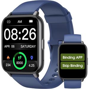 Kummel Smart Watch for Men Women, No App/Phone Required, Fitness Tracker with Pedometer, Bluetooth Call (Answer/Make Call), Heart Rate Blood Oxygen Monitor Step Counter, 100+ Sports Modes