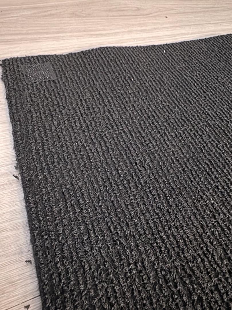front door mat/rug, (23in x 34in), black, Velcro on each corner