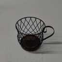 YINMIT K Cup Holder Organizer, Rustic Coffee Pod Holder Organizer, 35 Kcup Holder for Counter with HandleLarge Capacity Black Wire Coffee Capsule Basket for Kitchen Office Desktop (Circular Grid)