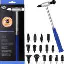 Super PDR Auto Body Hammer Tools Set - Aluminum Dent Hammer, Body Repair Dent Removal Tools, Paintless Dent Repair Hammer with 15Pcs Head the Head for Auto Body DIY Dent Fix