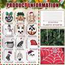 12 PCS Large Horror Christmas Decorations 3D Spooky Creepy Christmas Tree Picks Gingerbread Man Ghost Snow Prop Zombie Signs Lawn Outdoor Decor for Xmas Tree Topper Home School Office Vase Patio Dcor