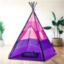USA Toyz Happy Hut Teepee Tent for Kids - Indoor Pop Up Teepee Kids Playhouse Tents for Boys, Girls, Toddlers with Portable Storage Bag (Pink), 43” L x 43” W x 62.5” H