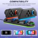 Switch 2 Controller Charger Dock, 4-in-1 Switch 2 Portable Charger Stand Station with USB Type-C Cord, Magnetic Design Fast Charging Accessories (Lying-flat 4)