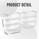 GAOKASE 6 Pcs Stackable Wire Baskets for Pantry Organizers and Storage, Vegetable Fruit Basket for Countertop, Kitchen Storage Metal Baskets, Produce Potato Onion Storage Bin, White