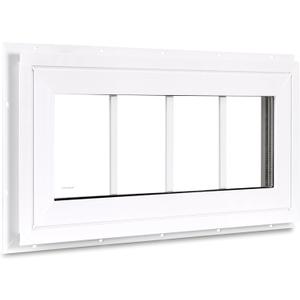10" x 23" Vinyl Transom Window, White