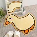 TRUEDAYS Bathroom Rug Cute Bath Mat Duck Shaped Small Rug Non Slip Bathtub Mat and Absorbent Shower Mat Washable Plush Luxury Mat