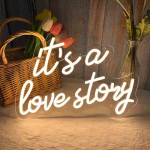 Its a Love Story Neon Sign, Warm White USB Led Light Up Signs for Bedroom Aesthetic Birthday Wedding Party Gift Boyfriend Girlfriend Lover Women Men Room Bathroom Decoration Gift, 15.7 x 11.8 Inch Its a Love Story Neon Sign, Warm White USB Led Light Up Signs for Bedroom Aesthetic Birthday Wedding Party Gift Boyfriend Girlfriend Lover Women Men Room Bathroom Decoration Gift, 15.7 x 11.8 Inch