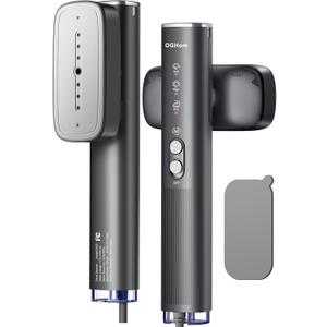 OGHom Steamer for Clothes, 110-240V Travel Steamer & Iron 2 in 1, 1000W Powerful Steam, Portable Handheld Garment Wrinkle Remover, 30s Fast Heat-Up with Dry& 2-Steam Control, for Global & Europe-Black