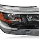 Black LED Headlight Compatible with 2016-2019 Ford Explorer