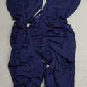 Veseacky Women's Comfy Stretch Drawstring Wide Leg Lounge Casual Pants Pajamas Bottoms Dance with 2 Pockets XL (Navy Blue)