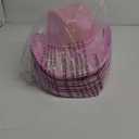 Coume 12 Pcs Neon Cowboy Hat Sparkly Glitter Cowgirl Hat for Women Girl Holographic Space Cap for Bachelor Halloween Party