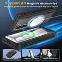 Caka for Samsung Galaxy Z Fold 6 Case [Thinner S Pen Holder Slot] [Magnetic Charging] [Hinge Protection] [Built-in Screen Protector] Translucent Hard Shockproof Magnet Phone Cover for Fold6 - Black