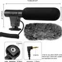 Camera Microphone, Video Microphone for DSLR Close Interview Shotgun Mic for Canon Nikon Sony Fuji Mic with Windscreen, Compatible with Camera with 3.5mm (1/8") TRS Plug