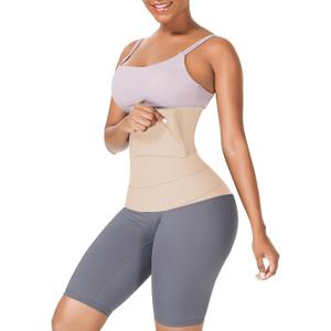 FeelinGirl Waist Trainer for Women Men - Wrap Belt for Stomach Plus Size Tummy (Beige-4meter)