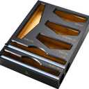 Cozee Bay Bamboo Food Bag Organizer with Foil and Plastic Wrap Organizer, Kitchen Drawer Organizer, Wrap Dispenser with Cutter, for Gallon, Quart, Sandwich, Snack Bags and 12" Roll (Black)