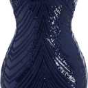 Women's Spaghetti Straps Sparkly Sequins Bodycon Mini Dress Party Nightclub (S)