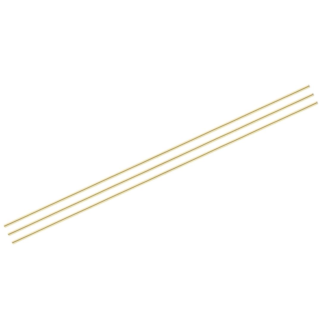 MECCANIXITY Brass Rods 1/4 Inch x 35 Inch Brass Solid Round Rod for Handle Pin DIY Craft Material Pack of 3