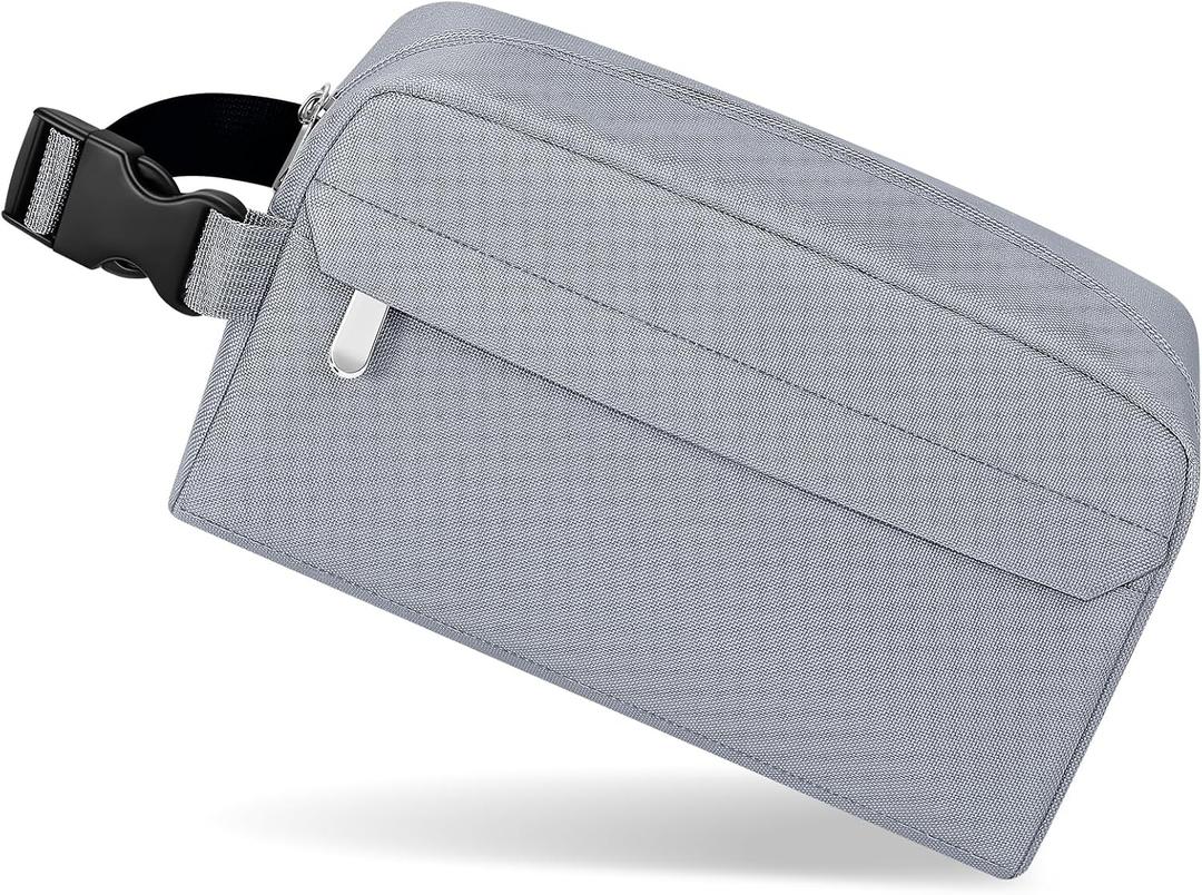Small Insulated Snack Bag Lunch Box,Collapsible Reusable Small Lunch Bag with Snap Buckle Handle for Beach Travel Picnic,Grey 5-Can(3L) (Gray)
