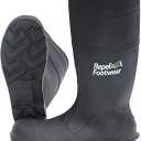 Galeton 11578-10 Repel Footwear Economy 15" PVC Waterproof Boots with Plain Toe with No-Slip Treads, Men's Size 10, Black