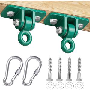 BETOOLL 2400 lb Capacity Heavy Duty Swing Hangers for Wooden Sets Playground Porch Indoor Outdoor & Hanging Snap Hooks Green (2pcs)