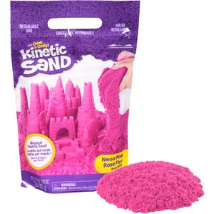 Kinetic Sand, 2lbs Pink Play Sand, Moldable Sensory Toys for Kids, Resealable Bag (Packaging May Vary), for Ages 3 and up