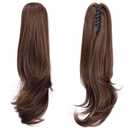 Ponytail Extension, 20" Long Wavy Synthetic Fiber Hairpiece, Clip-in Ponytail Wig for Women (Light Brown)