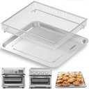 Air Fryer Tray Replacement for Cuisinart TOA-60 TOA-65 TOA-70 Airfryer Convection Toaster Oven, 12.4"x11" Stainless Steel Baking Sheet Pan and Mesh Wire Rack Basket Accessories Parts, Dishwasher Safe,with Cuisinart TOA-060 and TOA-065