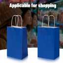 100 Pack 5.25x3.25x8.25 Inch Small Royal Blue Kraft Paper Bags with Handles Bulk, Toovip Gift Wrap Bags for Favor Grocery Retail Party Birthday Shopping Business Goody Craft Merchandise Take Out Sacks