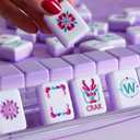 American Mahjong Tiles, Mahjong Travel Set, 160 Purple 4 Layer Mah Jong Game Tiles with Tile Bag, Gift-Ready Storage Box, 4 Dice with Pouch, Western Mah Jongg, Majong, Majiang, 7 inches x 17 inches x 2.4 inches
