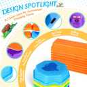 Stepping Stones for Kids, Light Up Interlocking Balance Beam and Non-Slip Toddler Balance Stones, Obstacle Course Sensory Toys with Game Spinner and Card for Indoor Outdoor School Family Play