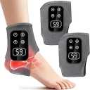 Foot Advanced Renew Triple Method Massager for Neuropathy and Plantar Fasciitis, Cordless Foot Massager with Heat and Vibration, Portable for Home Travel Use（Gray 2pcs）