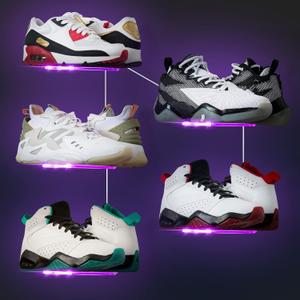 Forzacx Floating Shoe Display Shelf with Lights Set of 5, Glow Color Changing Sneaker Shelf- Display Your Top Shoes, Sturdy Levitating Shoe Wall Shelf Easy to Install, for Bedroom, playroom etc (Non-APP Control of Light)