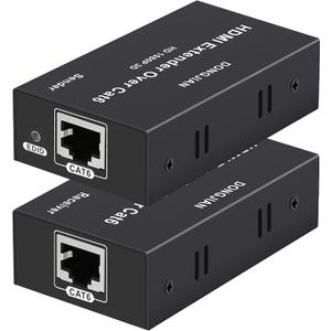 HDMI Extender 196ft HDMI Over Single Cat5E/6/7 HDMI Repeater HDMI Balun Sender Transmitter Receiver Support 1080p 3D HDMI 1.4a HDCP EDID