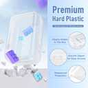Mihkiom 2Pcs Clear Zipper Pouches, White BIiss Plastic Bins for Organizing, Hard Clear Hard Shell Zipper Case Makeup Bag & Travel Organizer for Storage Cosmetics, Puzzles, 8.7 x 6.3 x 2.4 Inch