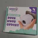 Child Safety Door Knob Cover (4 Pack) Hard-to-Remove Dual-Lock Door Handle Covers for Kids - Reusable Baby Proof Door Knob Locks - Installs Easily, No Tools Needed (White)