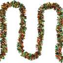 Christmas Tinsel Twist Garland, 33FT Artifical Shiny Metallic Foil Garland for Christmas Tree Decorations, for Holiday Wendding Birthday Indoor Outdoor Party Xmas Decor. (Red/Green/Gold)