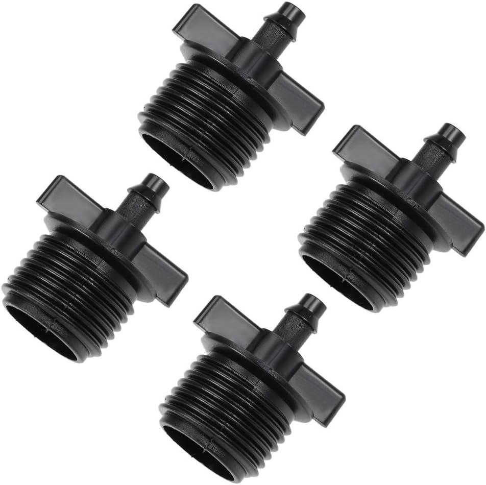 uxcell Barb Drip Pipe Connector 1/2 BSPF Male Thread 4/7mm Hose Fitting for Garden Agricultural Irrigation System, Plastic 20pcs