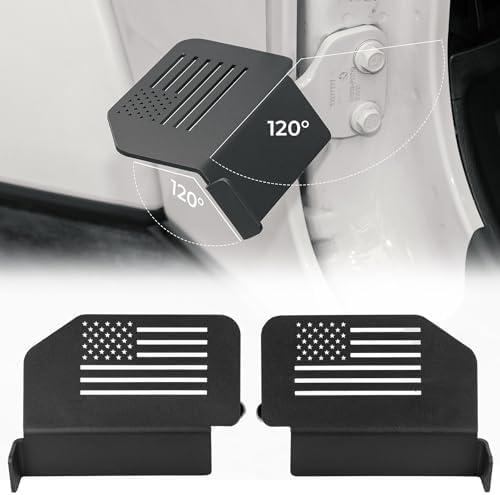 JOYTUTUS 120° Upgraded Wrangler Foot Pegs Doors Off Compatible with Wrangler JK JL Gladiator JT 2007 to 2024, Exterior Door Hinge Foot Pegs Foot Rest Pedals (US Flag Pattern)
