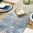 CHARDIN HOME Ombre Textured Table Runner, Blue-Grey-Beige Handspun Cotton Table Runner, 14x72 Inches, Printed Runner, Perfect for Holidays, Dinner Parties, Birthdays, Weddings