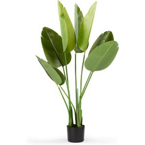 Enova Floral Artificial Bird of Paradise Tree in Plastic Nursery Pot, Faux Plants with Leaves, Artificial Trees for Office House Living Room Home Decor Indoor (48 inches) (4ft)