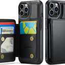 Vinich for iPhone 12 Pro Max Wallet Case with Card Holder, RFID Blocking Credit Slots Kickstand Shockproof Phone Cover for Women Men,Black