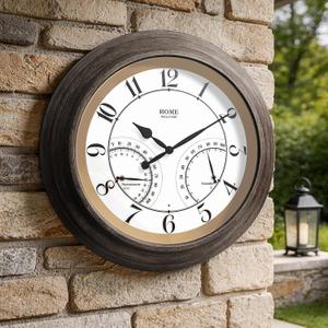 Pytha Sight 24 Inch Outdoor Clocks Waterproof, Large Easy-to-Read Illuminated Outdoor Wall Clock with Smart Light Sensor, Silent Large Outdoor Clock for Patio, Pool,Porch,Garden,Backyard