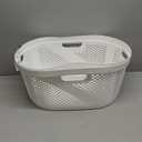 Mind Reader 40L Laundry Basket, Clothes Hamper, Ventilated, Plastic, 23"L x 14.5"W x 10.5"H, Set of 2, White