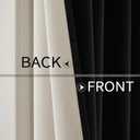 MIULEE Linen Texture Curtains for Bedroom Solid 100% Blackout Thermal Insulated Halloween Black Curtains Grommet Room Darkening Drapes for Living Room Nursery 52x84 Inch (2 Panels)