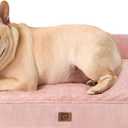 EHEYCIGA Memory Foam Dog Bed Medium Sized Dogs, Waterproof Dog Bed Orthopedic with Washable Removable Cover, Non-Slip Pet Bed Couch for Crate, 30x20x6 Inches, Pink