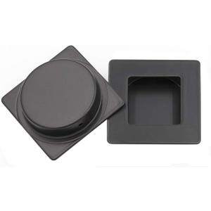 Homdiy MC009-70BK Sliding Door Pull Black Flush Pull 2 Pack - Square Handle for Closet, Cabinet, Pocket Door - Recessed Finger Pulls